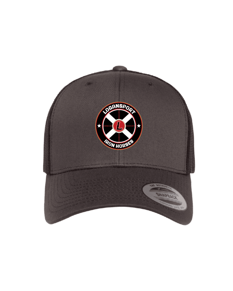 Logansport Iron Horses Black Charcoal hat front