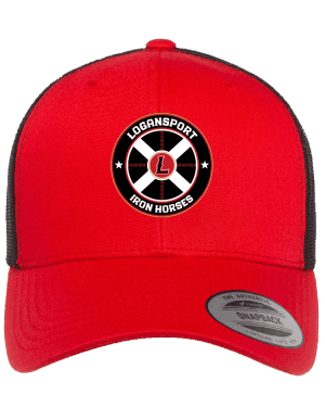 Logansport Iron Horses Red Black hat front