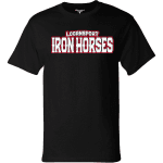 Logansport Iron Horses Wordmark Champion T-shirt black front