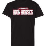 Youth Logansport Iron Horses Wordmark Champion T-shirt black front