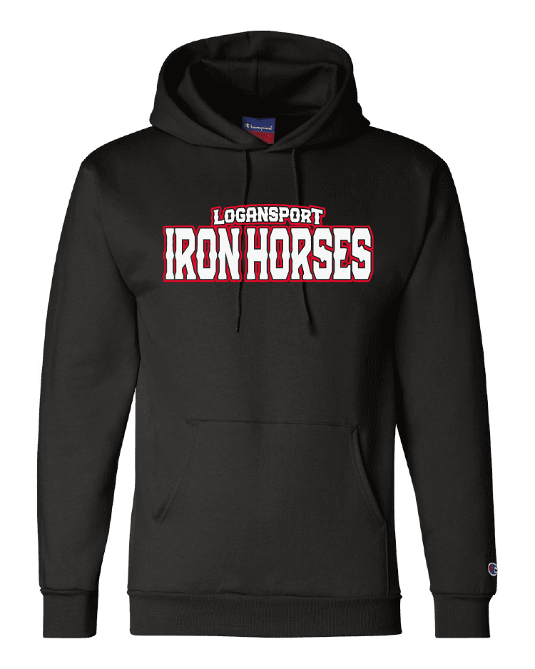 Logansport Iron Horses Champion Hoodie black front