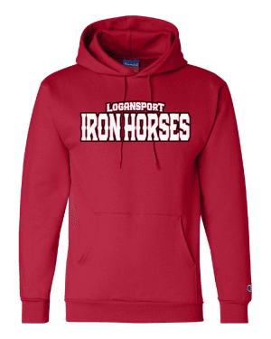 Logansport Iron Horses Champion Hoodie red front