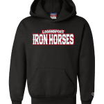 Youth Logansport Iron Horses Champion Hoodie black front