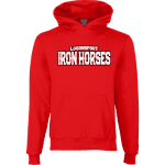 Youth Logansport Iron Horses Champion Hoodie red front