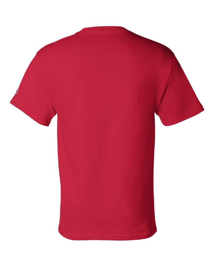 Logansport Iron Horses Wordmark Champion T-shirt red back