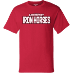 Logansport Iron Horses Wordmark Champion T-shirt red front